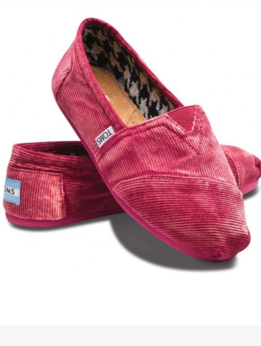 Toms Pink Raspberry Cord Alpargata Flats - Size 8.5